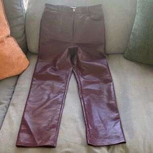 Wilfred Vegan Leather Burgundy Pants